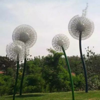 厂家定制蒲公英不锈钢雕塑 园林景观雕塑 植物雕塑设计